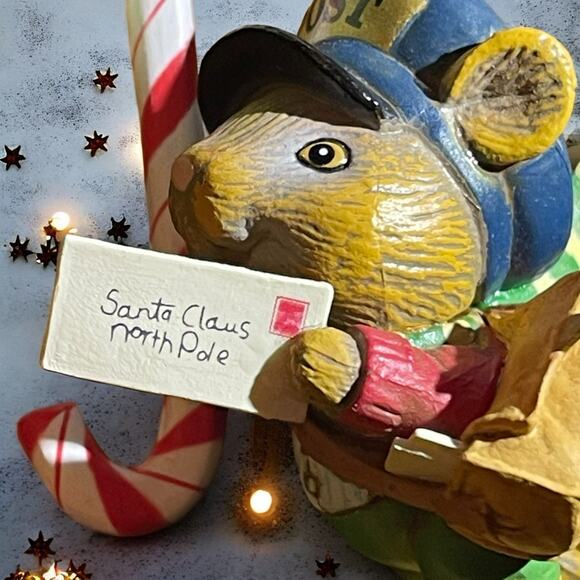 NIB Enesco Merry Mailman Christmas Holiday Ornament Mail Carrier Pinwheel Vintge - Picture 8 of 12